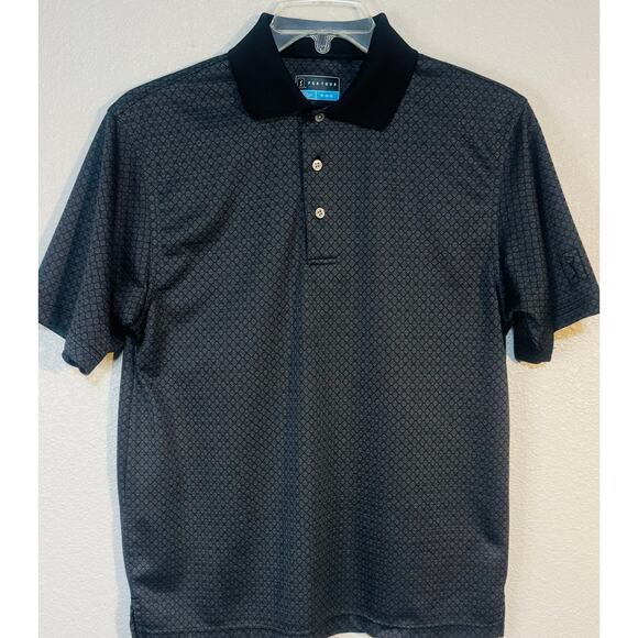 PGA Tour Other - PGA Tour Men’s Golf Polo Shirt Medium Black Gray Pattern Collared activewear